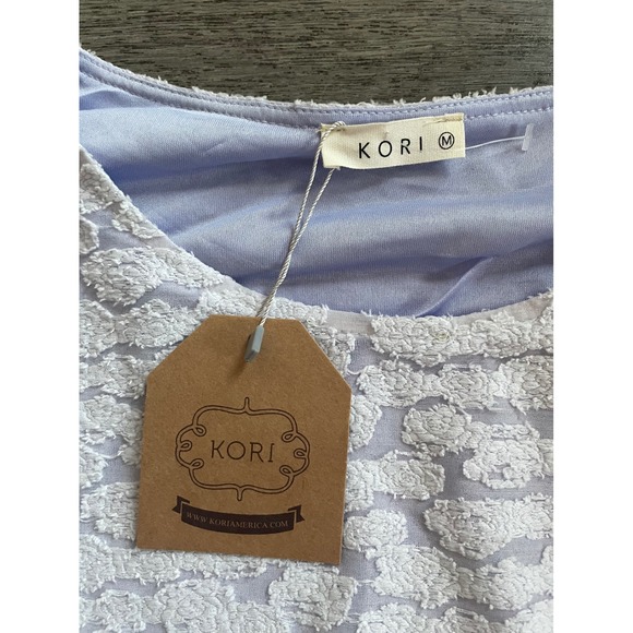 KORI Women's Lavender Textured Babydoll Dress Size M Long Sleeve Pockets - Picture 3 of 4